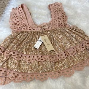 Anthropologie-Let Me Be Eyelet Swing Cropped Top Tank-M Petite-New-$110-MP